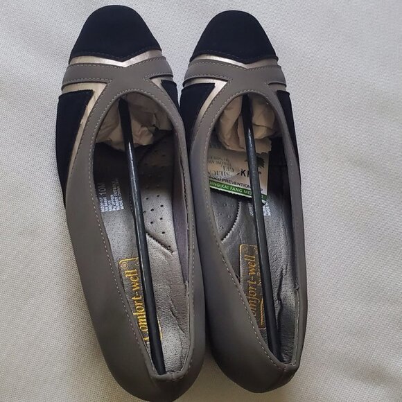 💃Black & Gray Comfort-well by Beacon | Size 10(M)  1.75inches Heel 🌴 - Picture 1 of 12